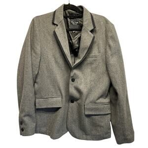 Civil Society Men's Gray Sport Coat‎ UNSTRUCTURED Jacket Sergon Cuff Wool Blazer